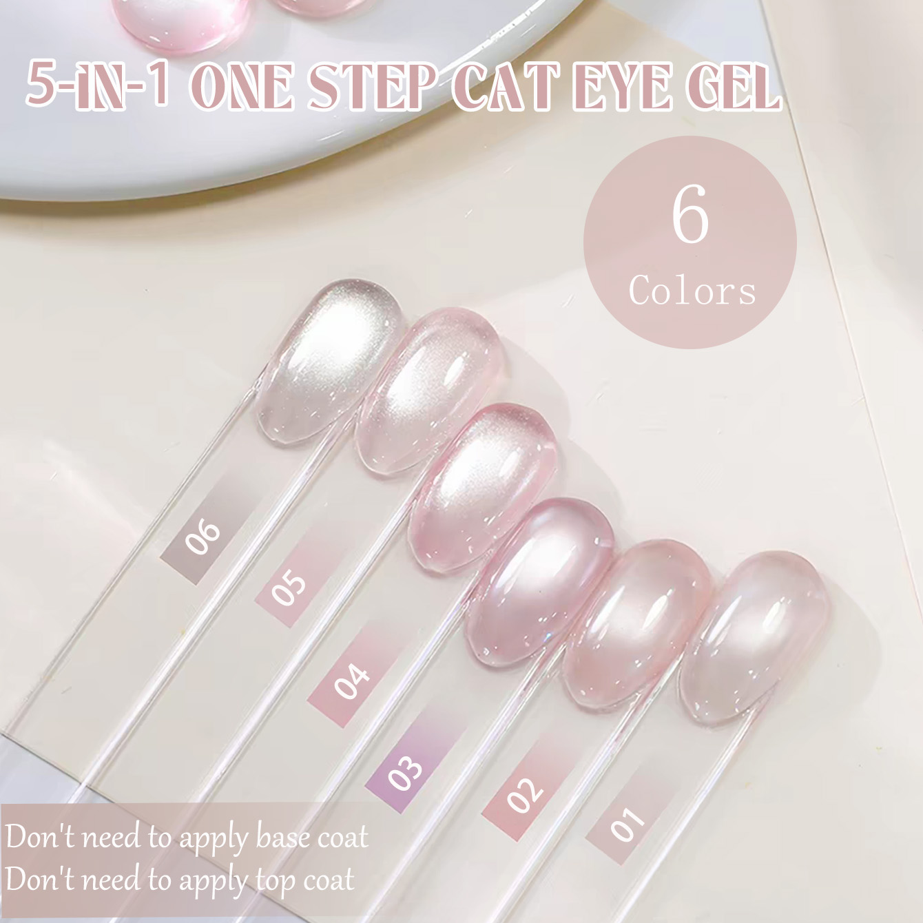 Nail Art One Stroke - SHAKA 1-6 szt. Przezroczysty Żel 5-w-1