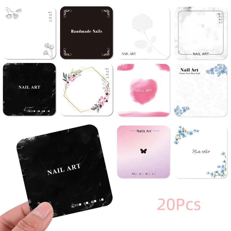 Nail Art Zone - Karty do prezentacji paznokci, wzór kwiatowy,