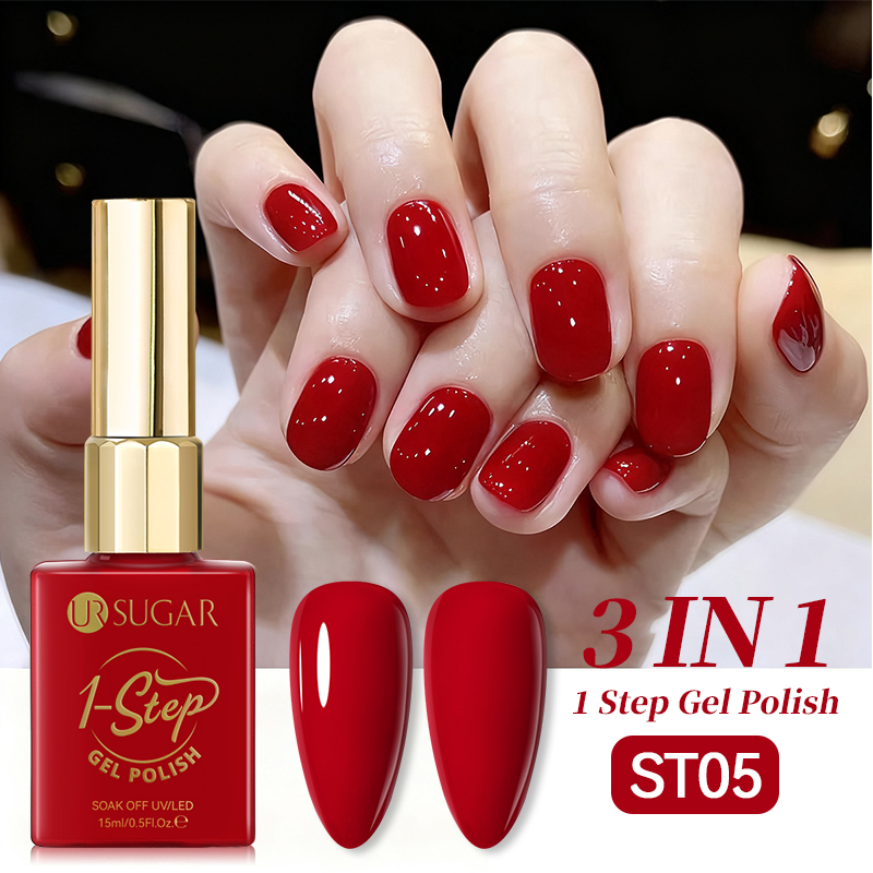 Nail Art One Stroke - UR SUGAR 15ml Czerwony Lakier Hybrydowy