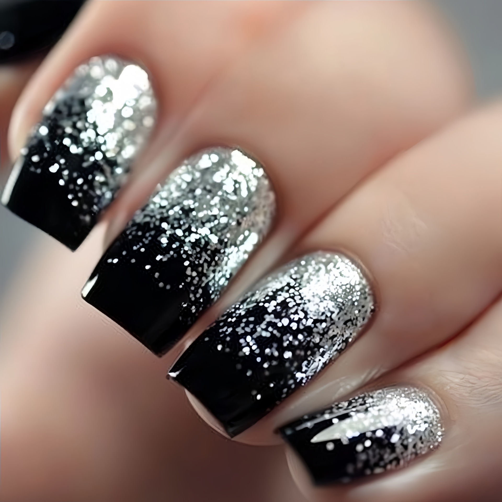 Nail Art Press On - Krótkie średniej długości sztuczne paznokcie Gradient