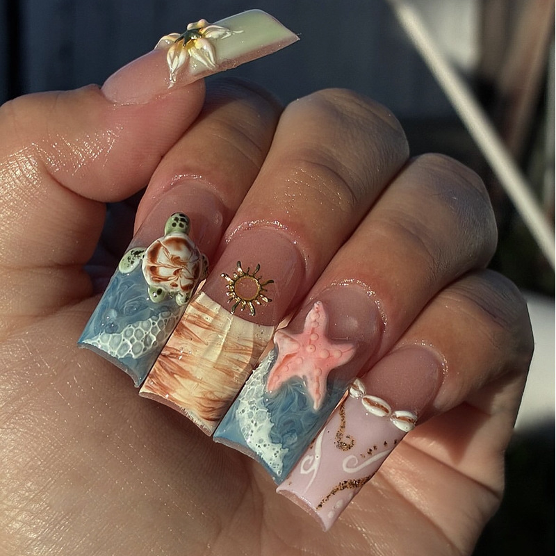 24Pcs Słodkie Średnie Kwadrato – Nail Art Press On recenzja i cena