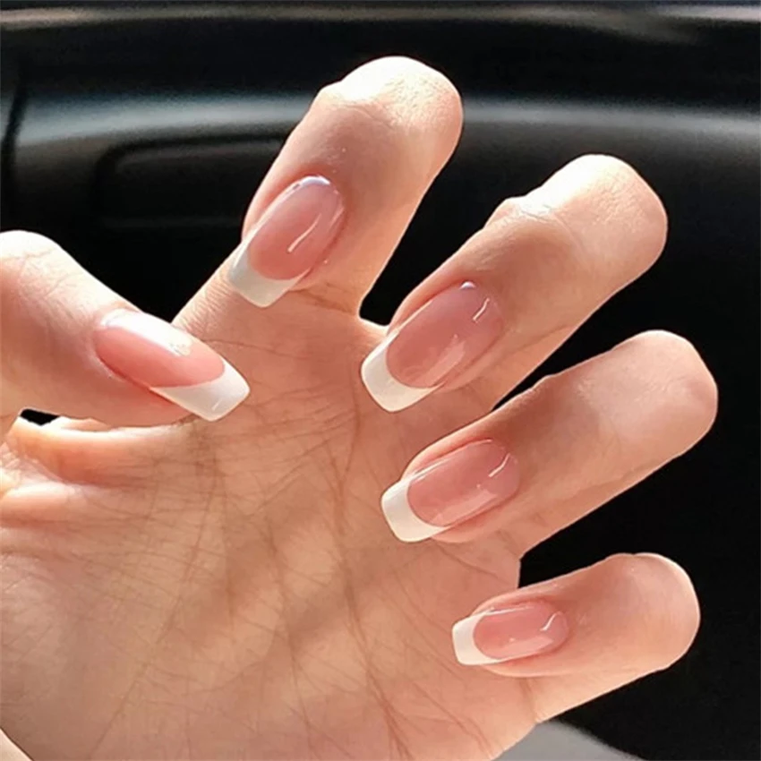 24Pcs/Set Short French Minimal – Nail Art Press On recenzja i cena