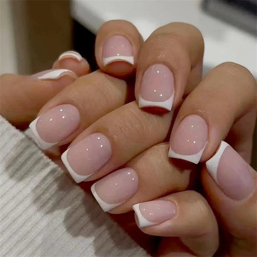 24Pcs/Set Short French Minimal – Nail Art Press On recenzja i cena
