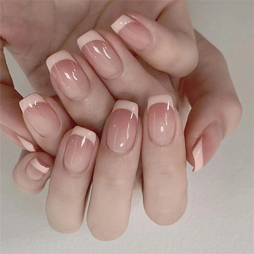24Pcs/Set Short French Minimal – Nail Art Press On recenzja i cena