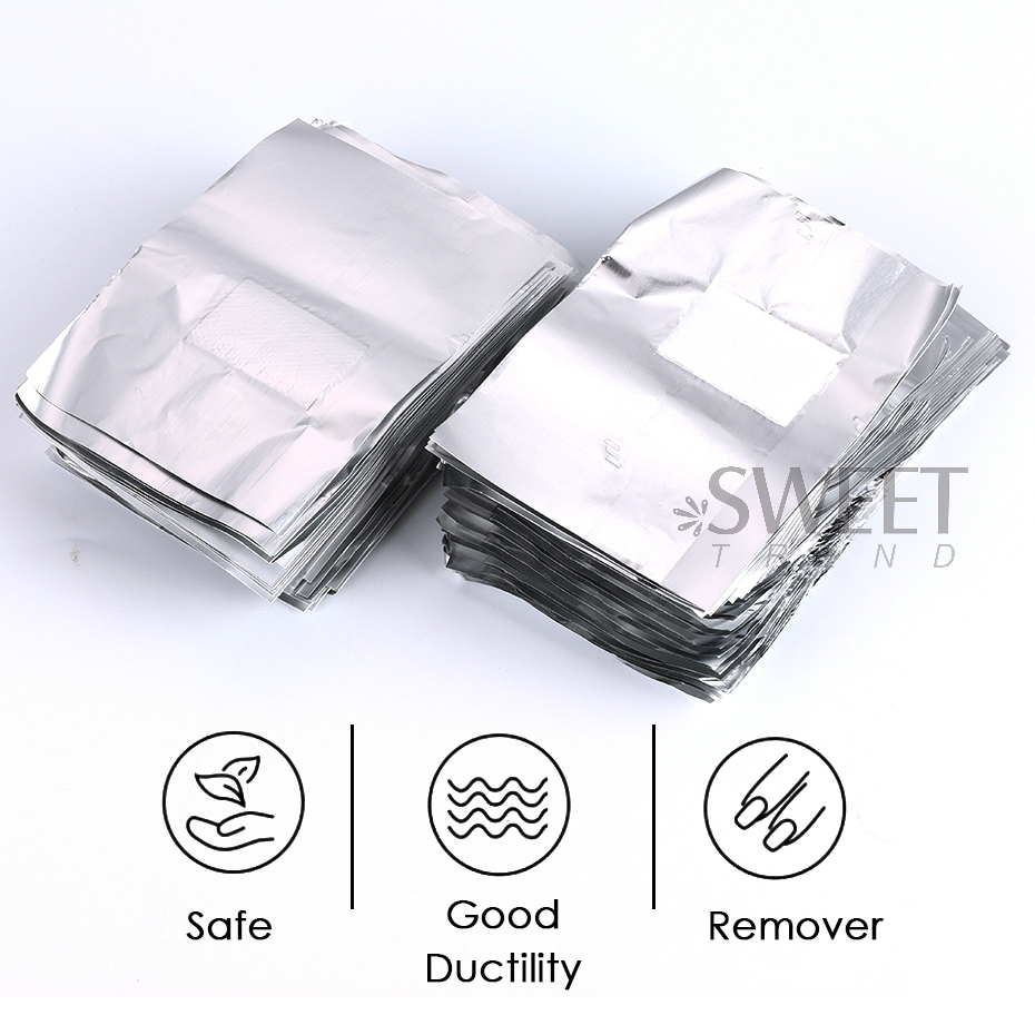 50/100 szt. Folii aluminiowych – Nail Art Remover recenzja i cena