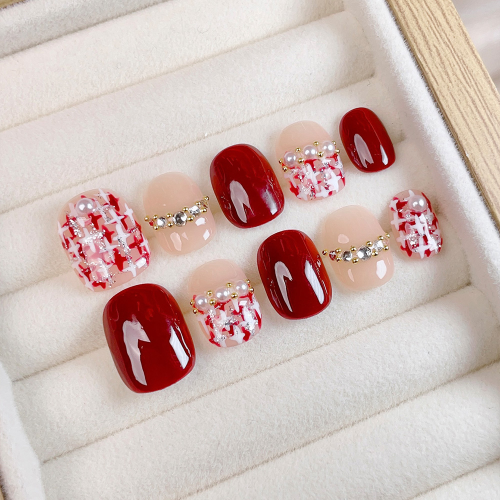 10 szt. Krótkie Kwadratowe Okr – Nail Art Press On recenzja i cena
