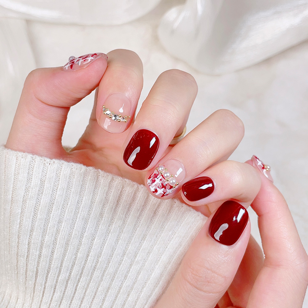 10 szt. Krótkie Kwadratowe Okr – Nail Art Press On recenzja i cena