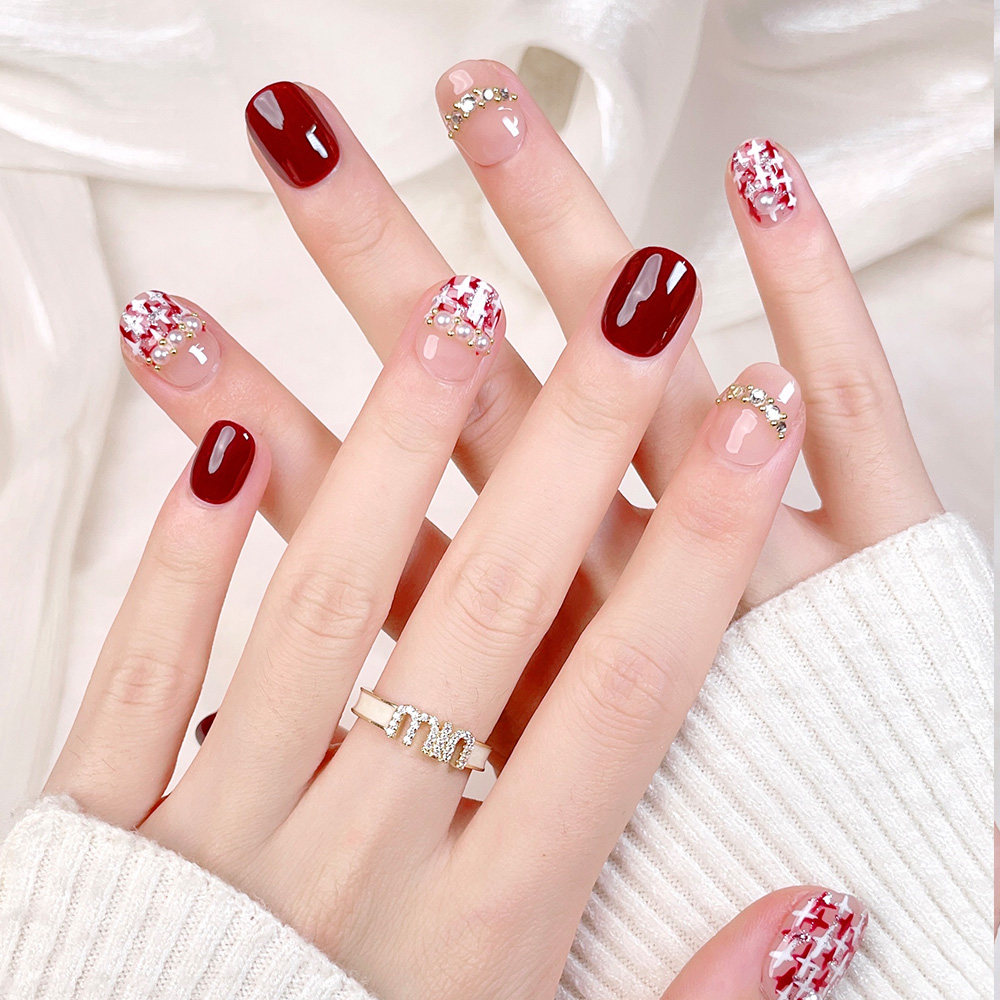 10 szt. Krótkie Kwadratowe Okr – Nail Art Press On recenzja i cena
